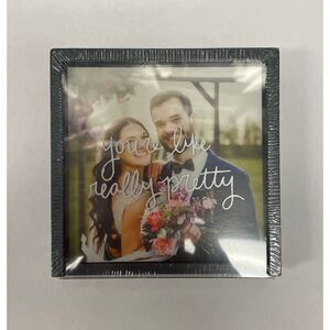 Keepsake Photo Frame "You're Like Really Pretty" Navy‎ Holds 4x4 Photo, New!